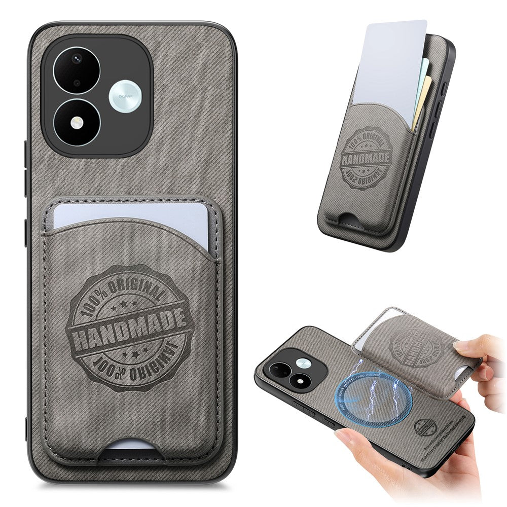 For Xiaomi Redmi Note 17 4G (Global) / Note 17 (India / China) 5G / Note 17 5G (Global) Case Twill Texture Leather PC TPU Phone Cover with Detachable Magnetic Card Holder