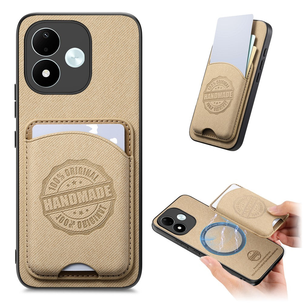 For Xiaomi Redmi Note 17 4G (Global) / Note 17 (India / China) 5G / Note 17 5G (Global) Case Twill Texture Leather PC TPU Phone Cover with Detachable Magnetic Card Holder