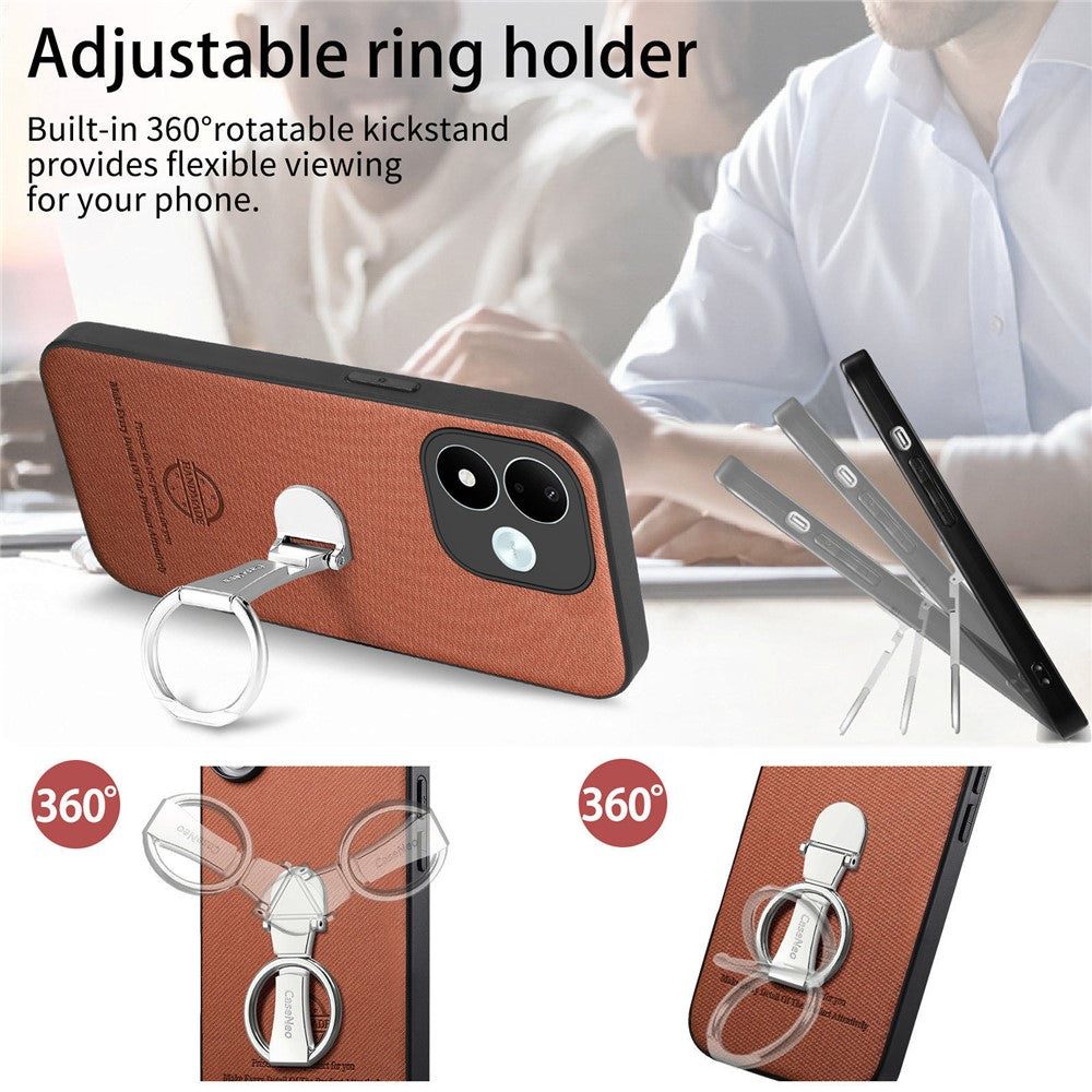 CASENEO BW-12 for Xiaomi Redmi Note 17 4G (Global) / Note 17 5G (Global) / Note 17 (India / China) 5G Case Folding Kickstand Twill Texture Leather Back Cover