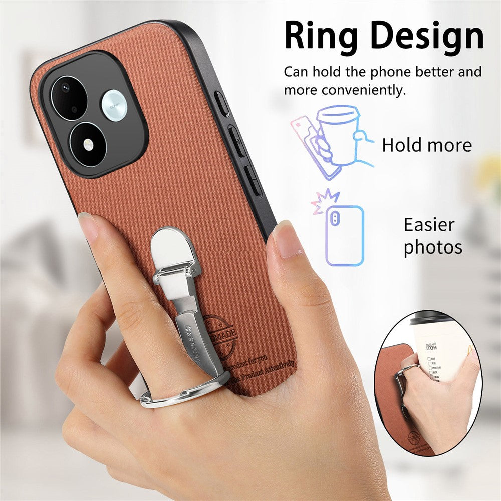 CASENEO BW-12 for Xiaomi Redmi Note 17 4G (Global) / Note 17 5G (Global) / Note 17 (India / China) 5G Case Folding Kickstand Twill Texture Leather Back Cover