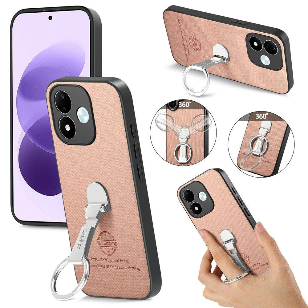 CASENEO BW-12 for Xiaomi Redmi Note 17 4G (Global) / Note 17 5G (Global) / Note 17 (India / China) 5G Case Folding Kickstand Twill Texture Leather Back Cover