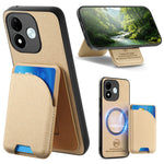 Xiaomi Redmi Note 17 4G (Global) / Note 17 (Indien / Kina) 5G / Note 17 5G (Global) magnetisk taske med stoftekstur, læder + PC + TPU-mobilcover med aftagelig kortholder