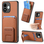 Xiaomi Redmi Note 17 4G (Global) / Note 17 5G (Global) / Note 17 (Indien/Kina) 5G-cover med kortholder, kulfiberstruktur og læderbeklædt TPU-mobilcover