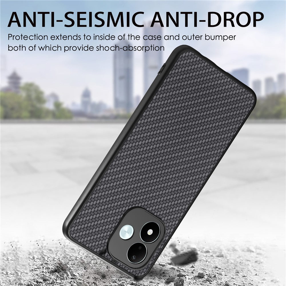 For Xiaomi Redmi Note 17 4G (Global) / Note 17 5G (Global) / Note 17 (India / China) 5G Case Carbon Fiber Texture PU Leather + PC + TPU Phone Cover