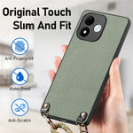 For Xiaomi Redmi Note 17 4G (Global) / Note 17 5G (Global) / Note 17 (India / China) 5G Case Carbon Fiber Texture Hybrid Phone Back Cover with Adjustable Strap