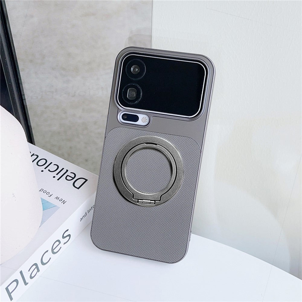 For Xiaomi 17 Pro Max Magnetic Case with Detachable Kickstand Grid Texture Tech Fabric Coated PC + TPU Phone Cover