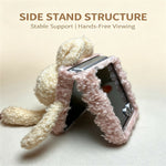 For Samsung Galaxy Z Flip8 Plush Bunny Phone Case Soft Fuzzy Fabric Foldable PC Phone Cover