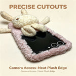 For Samsung Galaxy Z Flip8 Plush Bunny Phone Case Soft Fuzzy Fabric Foldable PC Phone Cover