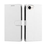 iPhone 17-skal i sidentextur med PU-läder, plånbok och stativ, mobilskal med handledsrem
