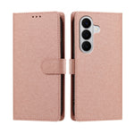 For Samsung Galaxy A27 5G / M47 5G Case Silk Texture PU Leather Wallet Flip Stand Phone Cover with Wrist Strap