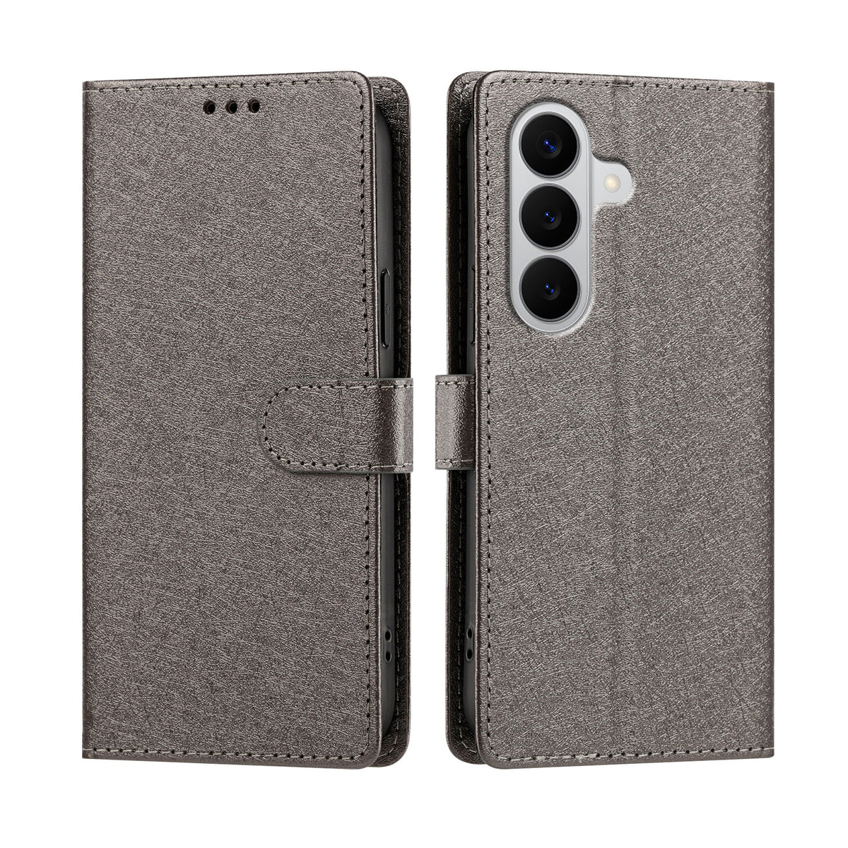 For Samsung Galaxy A27 5G / M47 5G Case Silk Texture PU Leather Wallet Flip Stand Phone Cover with Wrist Strap