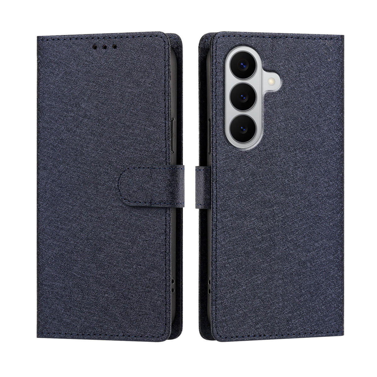 For Samsung Galaxy A27 5G / M47 5G Case Silk Texture PU Leather Wallet Flip Stand Phone Cover with Wrist Strap