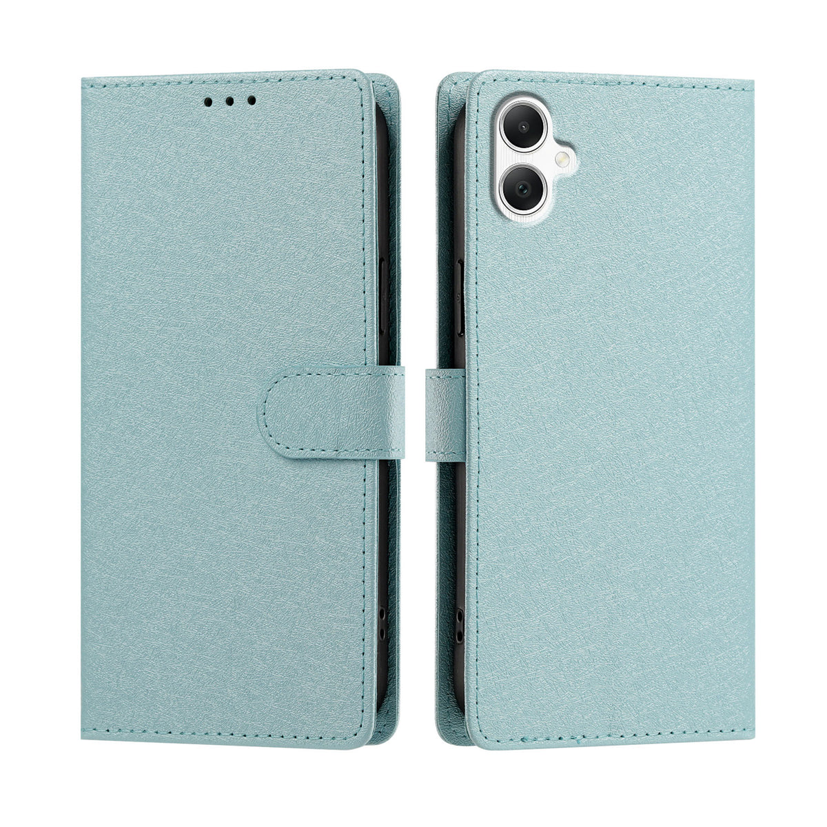 Samsung Galaxy A08 4G / A08 5G / A07 4G / A07s 4G / A07 5G / A06 4G / A06 5G-cover med silkestruktur, PU-læder, pungdesign, foldbart stativ og håndledsrem