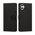 Samsung Galaxy A08 4G / A08 5G / A07 4G / A07s 4G / A07 5G / A06 4G / A06 5G-cover med silkestruktur, PU-læder, pungdesign, foldbart stativ og håndledsrem