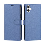 Samsung Galaxy A08 4G / A08 5G / A07 4G / A07s 4G / A07 5G / A06 4G / A06 5G-cover med silkestruktur, PU-læder, pungdesign, foldbart stativ og håndledsrem