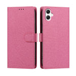 Samsung Galaxy A08 4G / A08 5G / A07 4G / A07s 4G / A07 5G / A06 4G / A06 5G-cover med silkestruktur, PU-læder, pungdesign, foldbart stativ og håndledsrem
