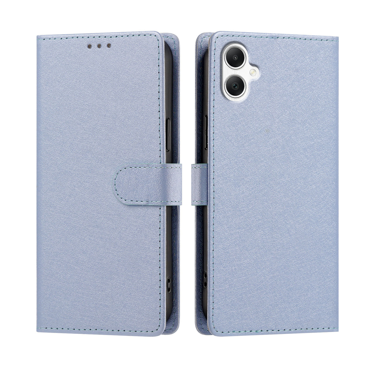 Samsung Galaxy A08 4G / A08 5G / A07 4G / A07s 4G / A07 5G / A06 4G / A06 5G-cover med silkestruktur, PU-læder, pungdesign, foldbart stativ og håndledsrem
