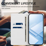 Til iPhone 16 Pro Max cover i silkestruktur PU læder, pungetui med standerfunktion og håndrem