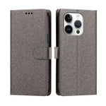 Til iPhone 16 Pro Max cover i silkestruktur PU læder, pungetui med standerfunktion og håndrem