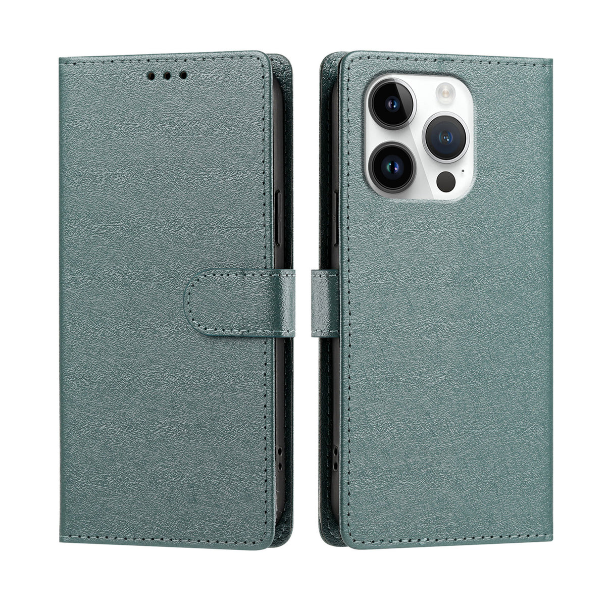 Til iPhone 16 Pro Max cover i silkestruktur PU læder, pungetui med standerfunktion og håndrem