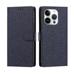 Til iPhone 16 Pro Max cover i silkestruktur PU læder, pungetui med standerfunktion og håndrem