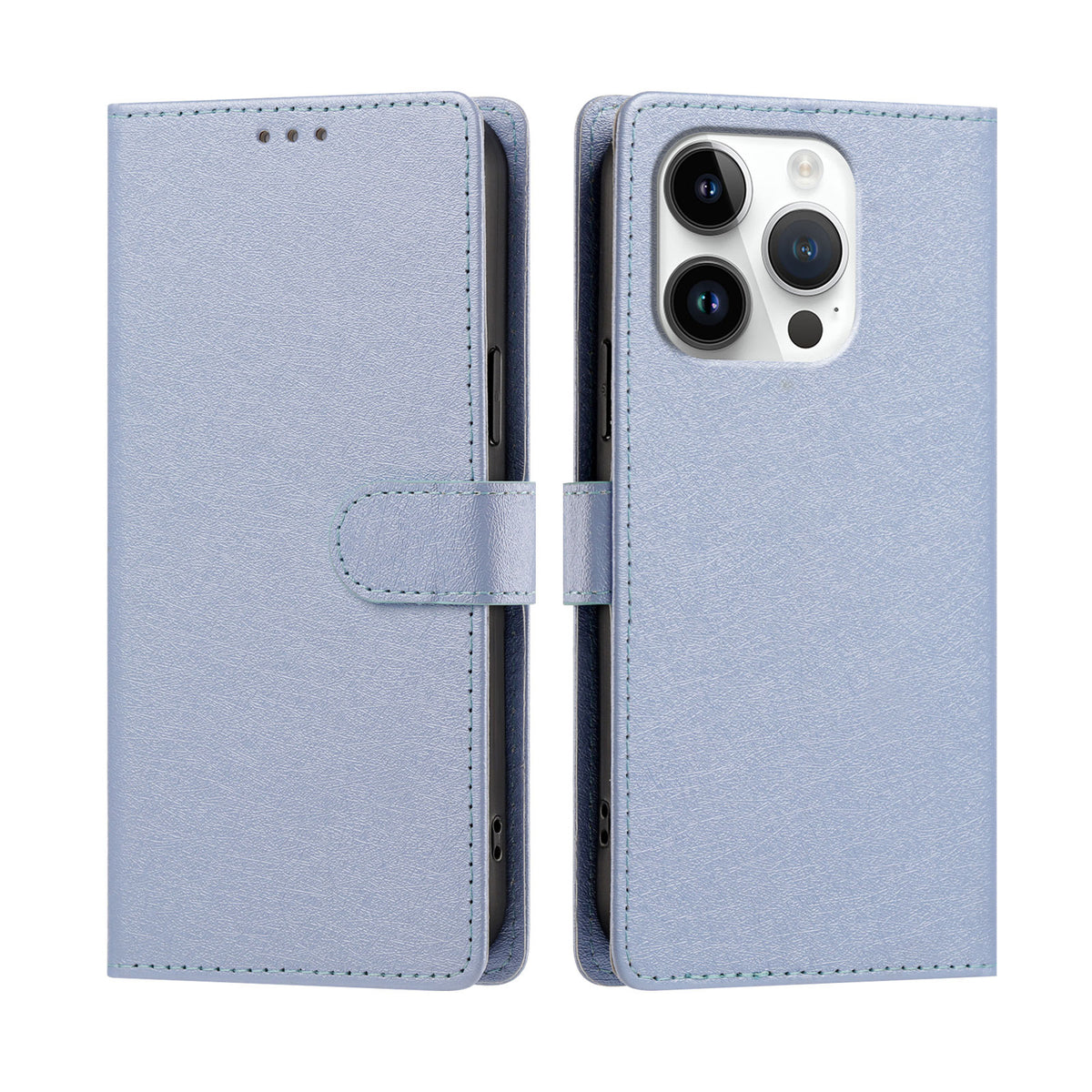 Til iPhone 16 Pro Max cover i silkestruktur PU læder, pungetui med standerfunktion og håndrem