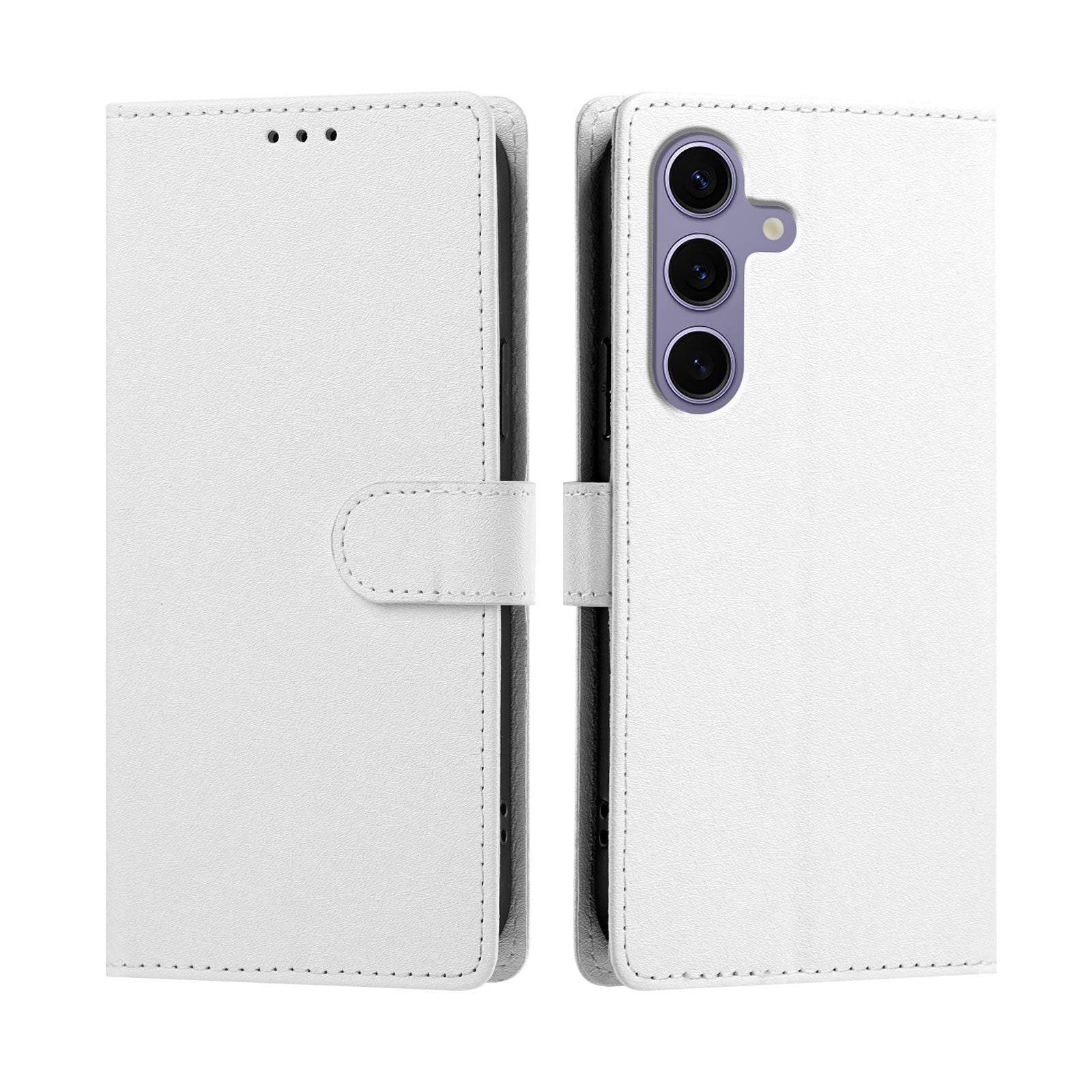 For Samsung Galaxy S24 / Galaxy S25 Case Silk Texture PU Leather Wallet Flip Stand Phone Cover with Wrist Strap