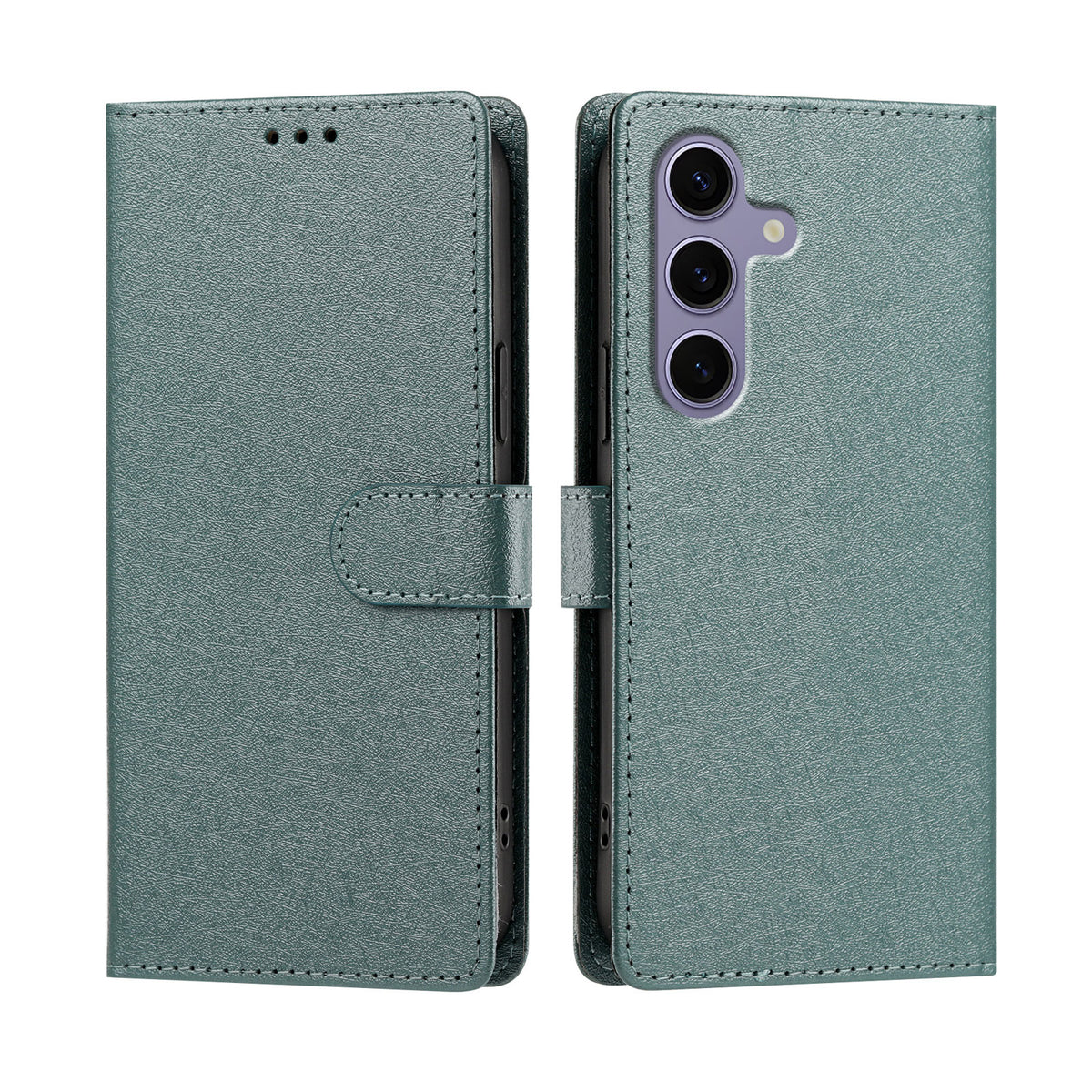 For Samsung Galaxy S24 / Galaxy S25 Case Silk Texture PU Leather Wallet Flip Stand Phone Cover with Wrist Strap