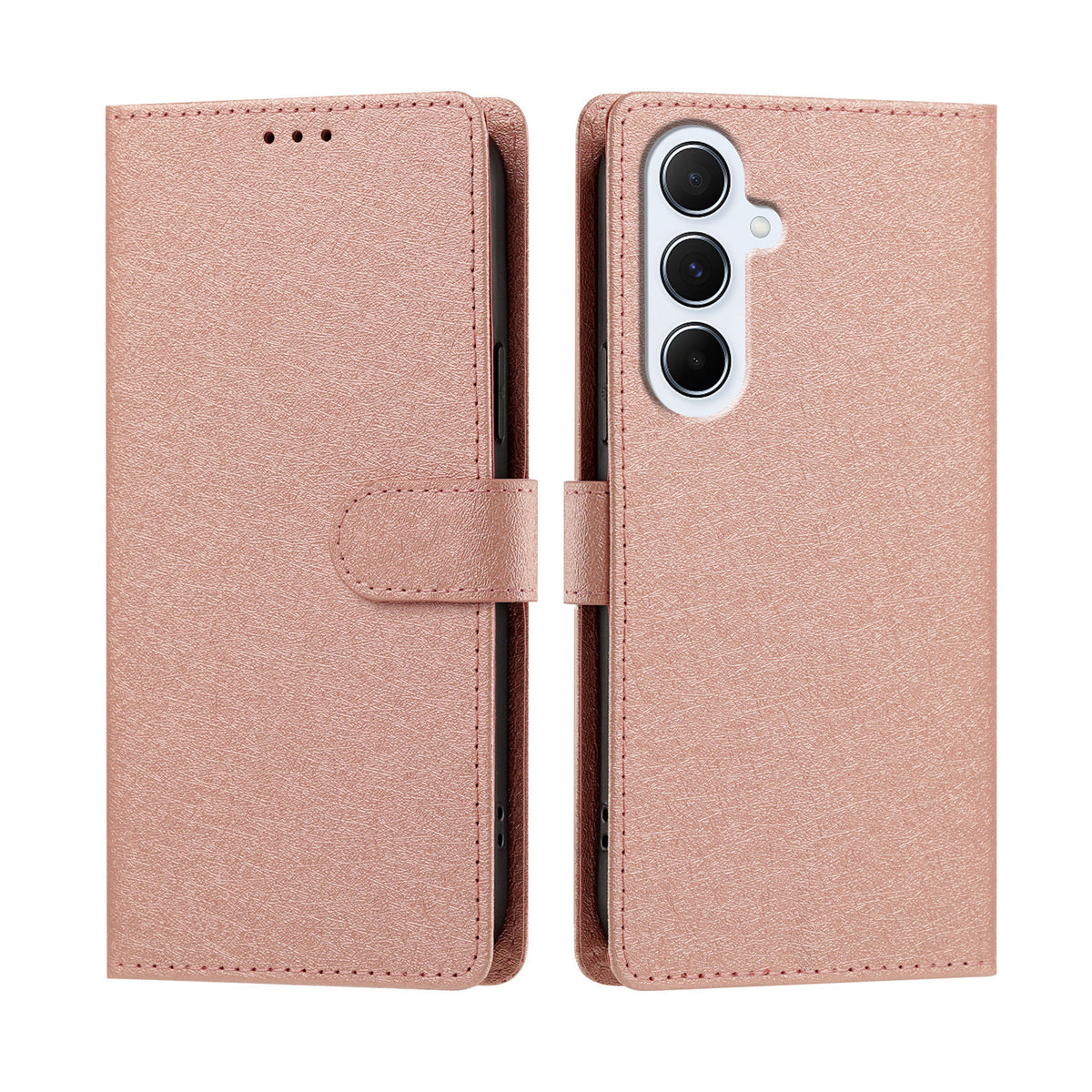 For Samsung Galaxy A16 4G / Galaxy A16 5G Case Silk Texture PU Leather Wallet Flip Stand Phone Cover with Wrist Strap