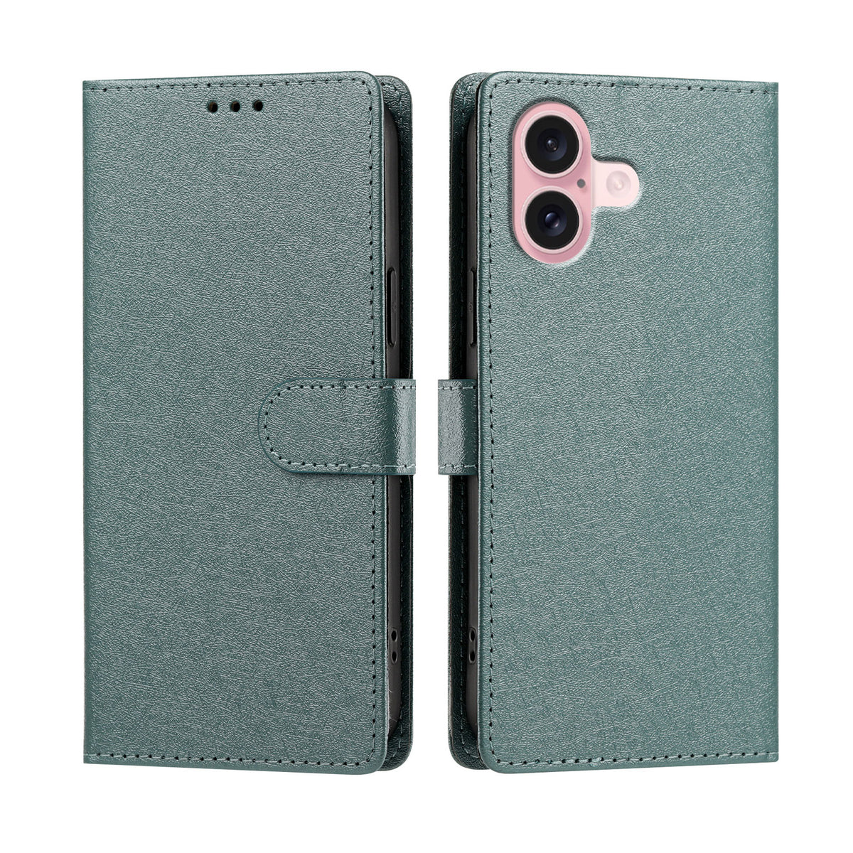 For iPhone 16 Case Silk Texture PU Leather Wallet Flip Stand Phone Cover with Wrist Strap
