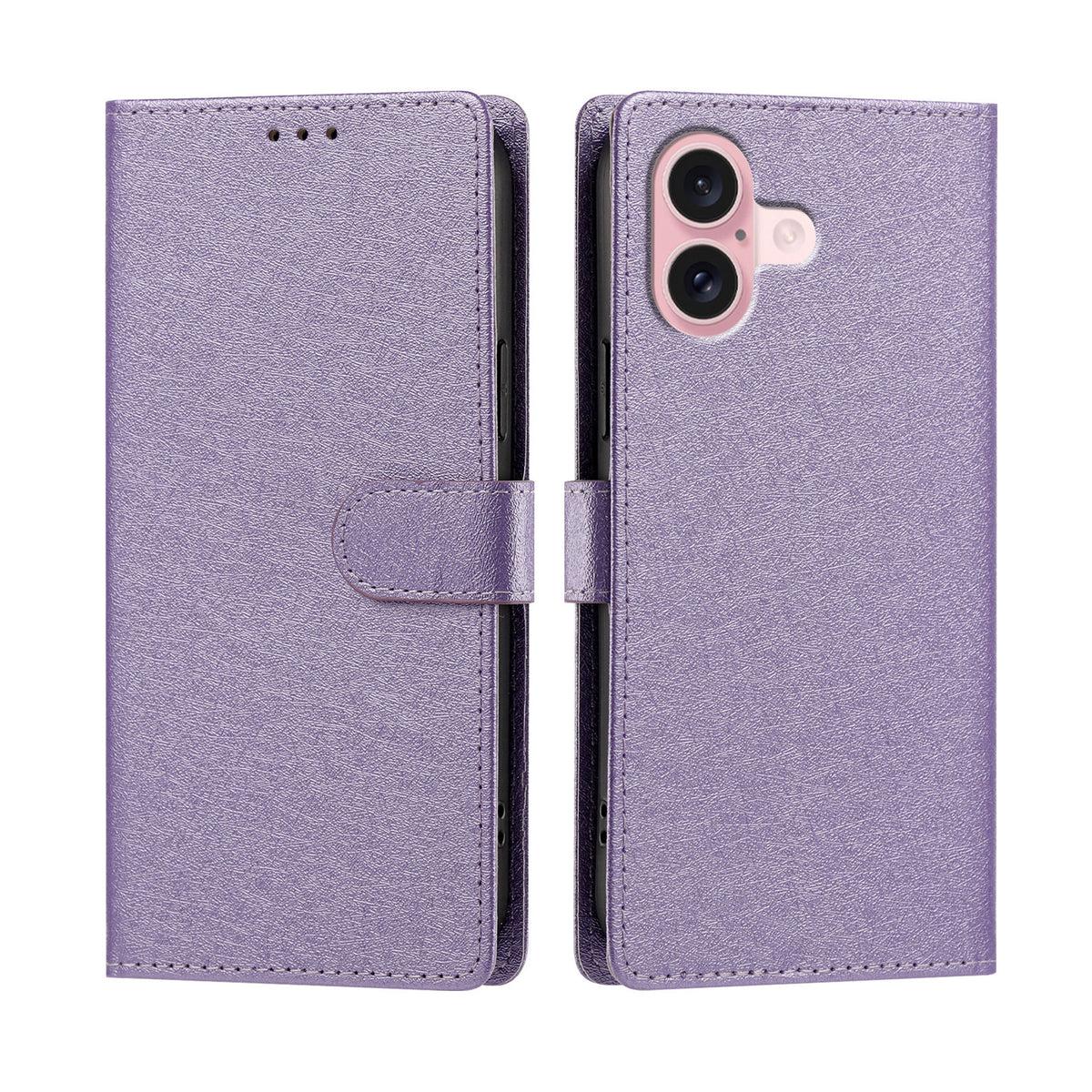 For iPhone 16 Case Silk Texture PU Leather Wallet Flip Stand Phone Cover with Wrist Strap
