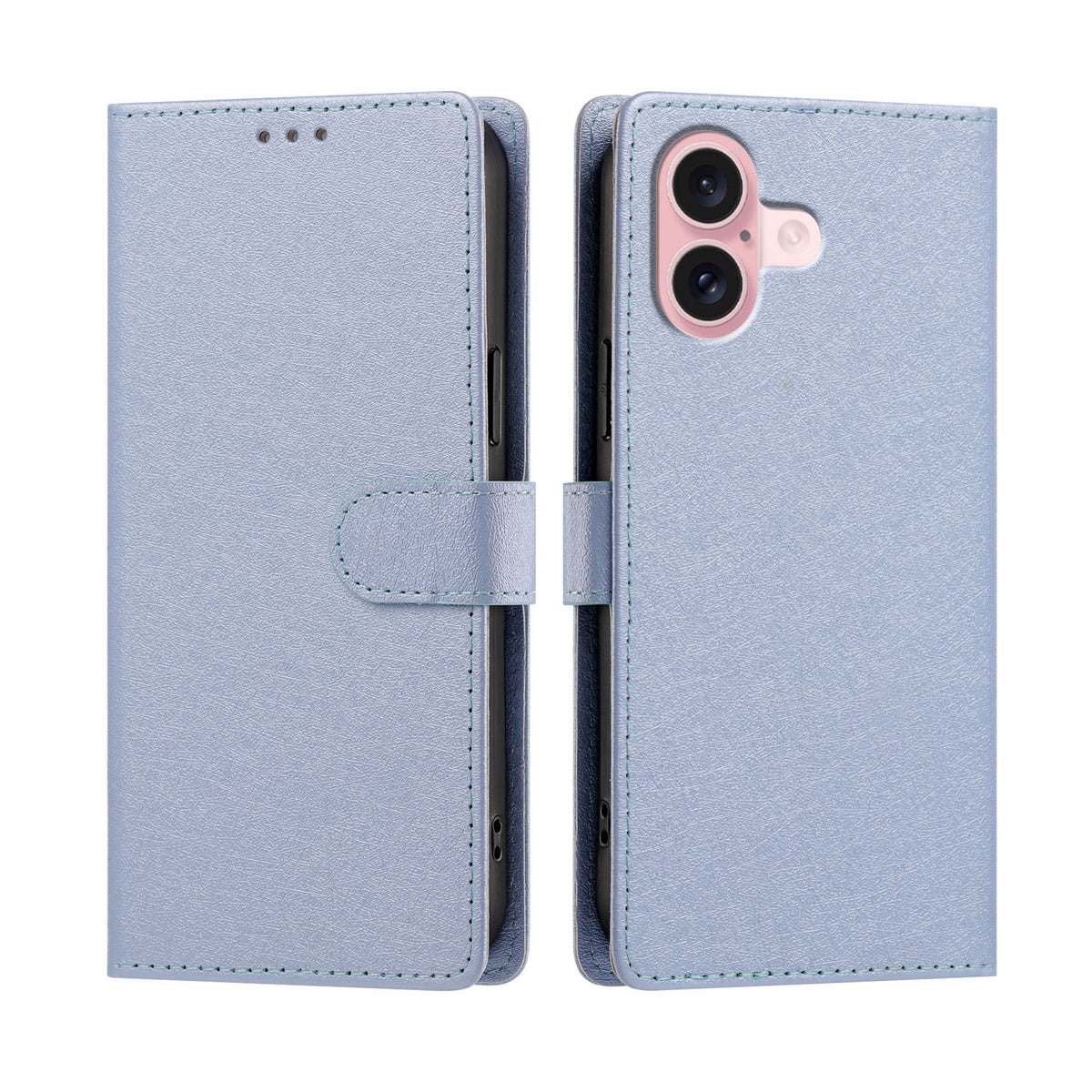 For iPhone 16 Case Silk Texture PU Leather Wallet Flip Stand Phone Cover with Wrist Strap