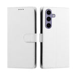 For Samsung Galaxy S24+ / Galaxy S25+ Case Silk Texture PU Leather Wallet Flip Stand Phone Cover with Wrist Strap