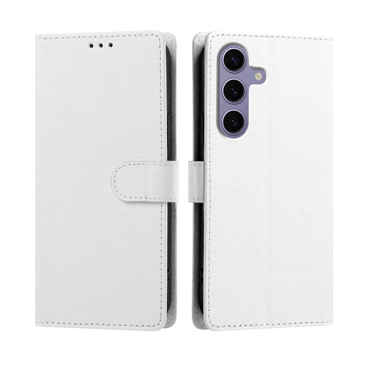 For Samsung Galaxy S24+ / Galaxy S25+ Case Silk Texture PU Leather Wallet Flip Stand Phone Cover with Wrist Strap