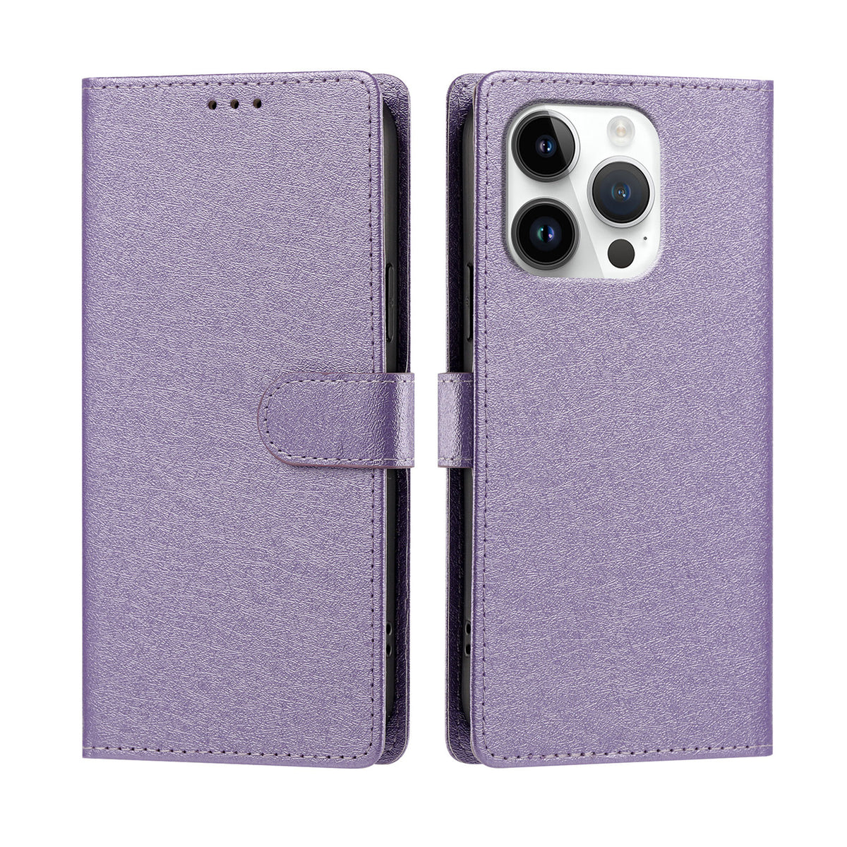 Til iPhone 16 Pro Cover Silketekstur PU Læder Pung Flip Stand Telefoncover med Håndrem