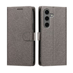 For Samsung Galaxy S26+ Case Silk Texture PU Leather Wallet Flip Stand Phone Cover with Wrist Strap