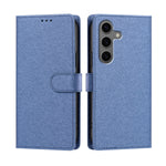 For Samsung Galaxy S26+ Case Silk Texture PU Leather Wallet Flip Stand Phone Cover with Wrist Strap