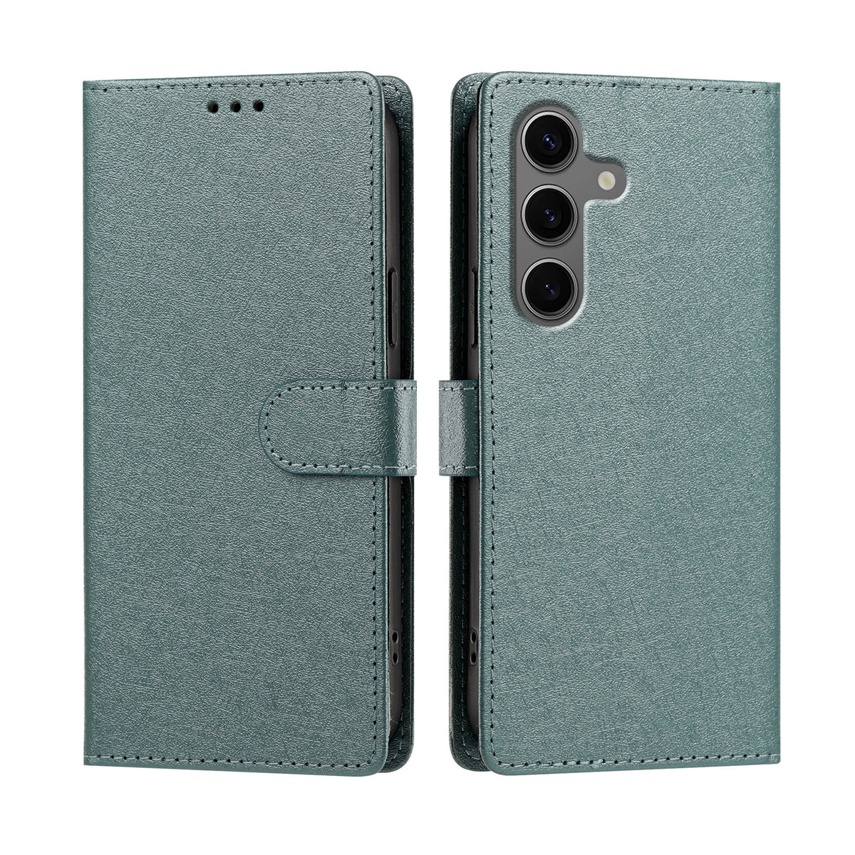Samsung Galaxy S26+ Skal Silkestextur PU-läder Plånboksfodral med stativ och handledsrem