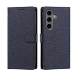 For Samsung Galaxy S26+ Case Silk Texture PU Leather Wallet Flip Stand Phone Cover with Wrist Strap