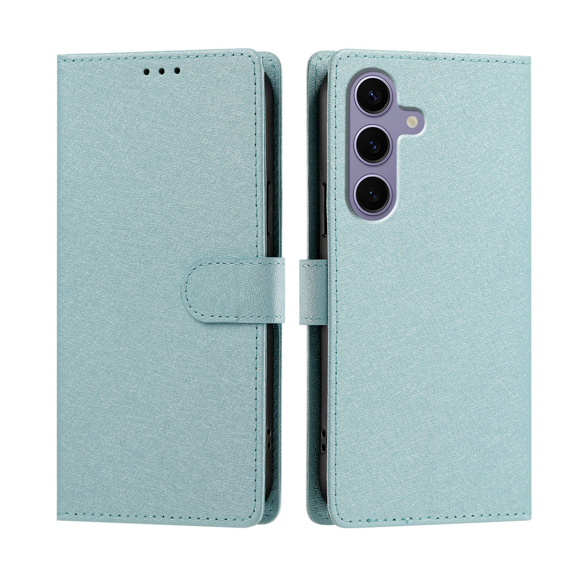 Til Samsung Galaxy S24 FE Etui Silke Tekstur PU Læder Pung Flip Stativ Telefoncover med Håndrem