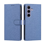 Til Samsung Galaxy S24 FE Etui Silke Tekstur PU Læder Pung Flip Stativ Telefoncover med Håndrem
