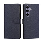 Til Samsung Galaxy S24 FE Etui Silke Tekstur PU Læder Pung Flip Stativ Telefoncover med Håndrem