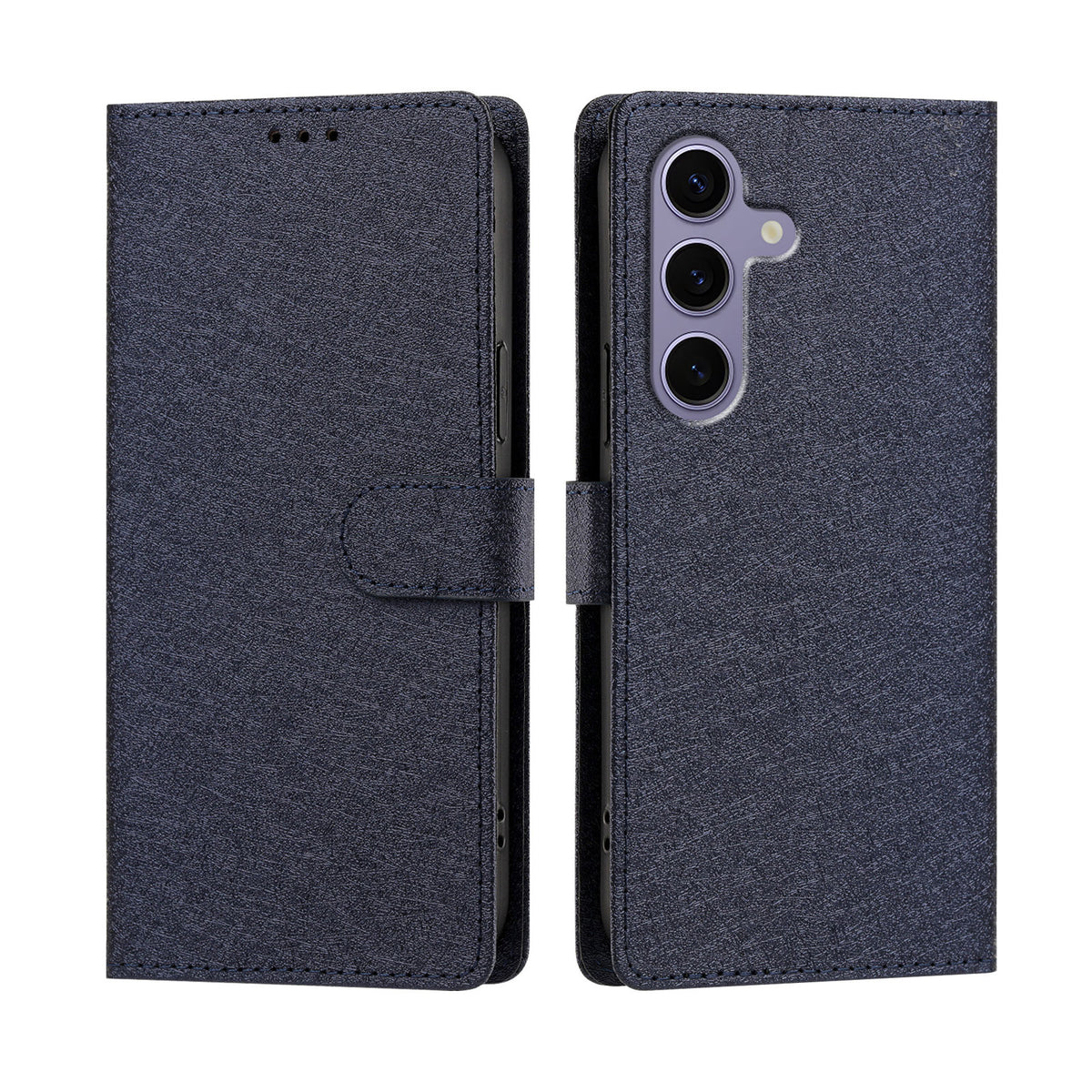 Til Samsung Galaxy S24 FE Etui Silke Tekstur PU Læder Pung Flip Stativ Telefoncover med Håndrem