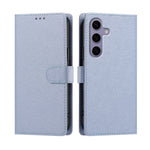 Til Samsung Galaxy S24 FE Etui Silke Tekstur PU Læder Pung Flip Stativ Telefoncover med Håndrem