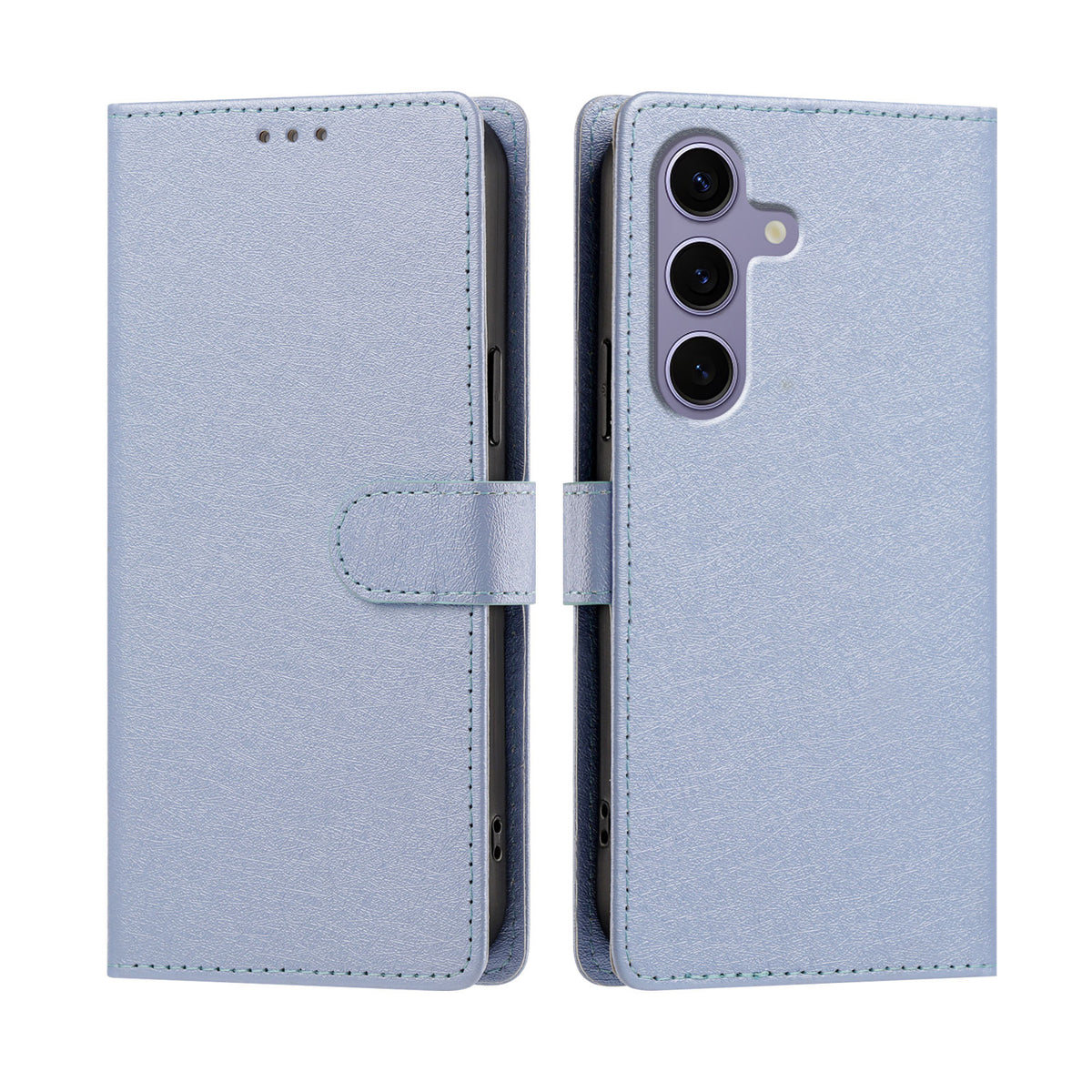 Til Samsung Galaxy S24 FE Etui Silke Tekstur PU Læder Pung Flip Stativ Telefoncover med Håndrem