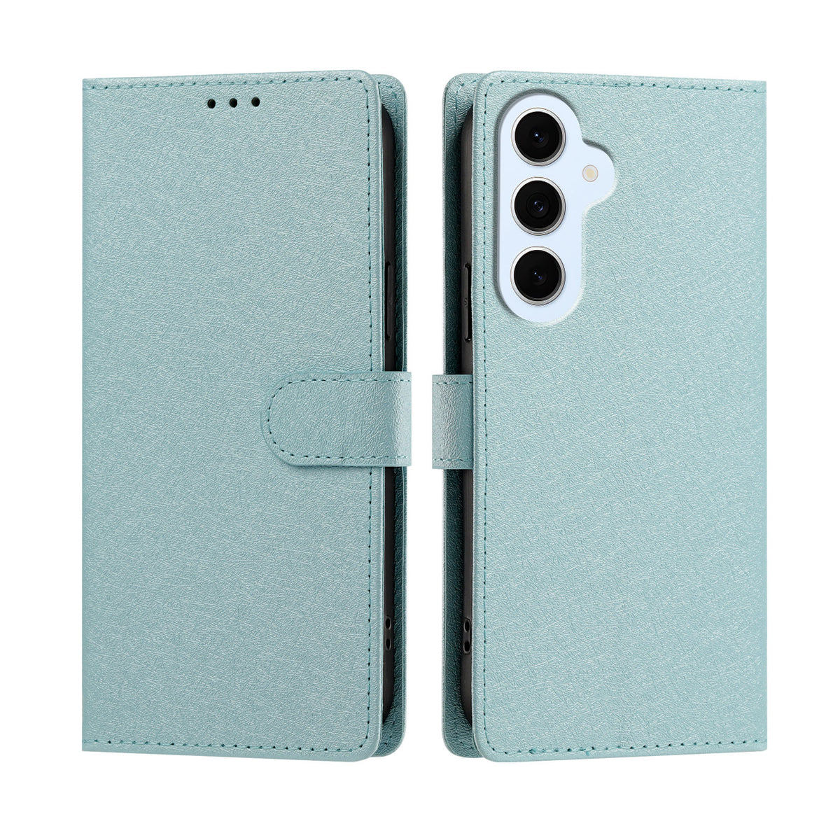 Samsung Galaxy S25 FE / Galaxy S26 FE-cover med silkestruktur, PU-læder, tegnebogsetui med stativ og håndledsrem