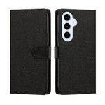 Samsung Galaxy S25 FE / Galaxy S26 FE-cover med silkestruktur, PU-læder, tegnebogsetui med stativ og håndledsrem