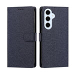 Samsung Galaxy S25 FE / Galaxy S26 FE-cover med silkestruktur, PU-læder, tegnebogsetui med stativ og håndledsrem