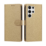 For Samsung Galaxy S25 Ultra Case Silk Texture PU Leather Wallet Flip Stand Phone Cover with Wrist Strap