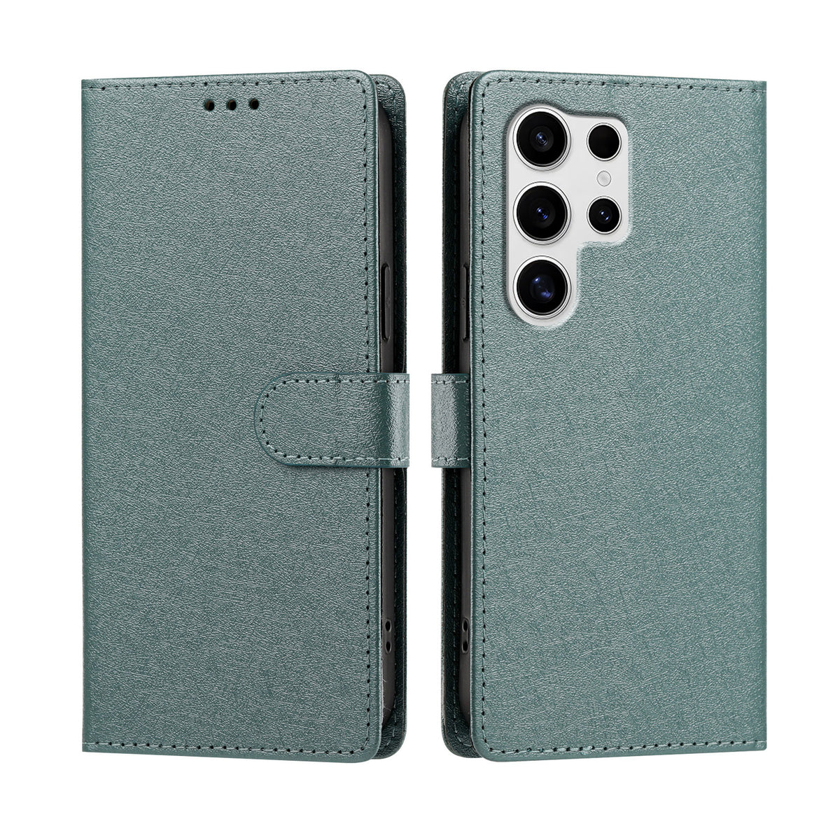 For Samsung Galaxy S25 Ultra Case Silk Texture PU Leather Wallet Flip Stand Phone Cover with Wrist Strap